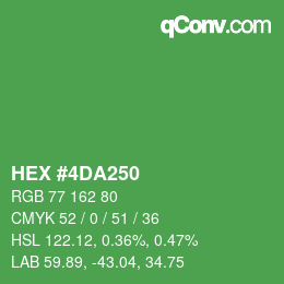 カラーコード: HEX #4DA250 | qconv.com