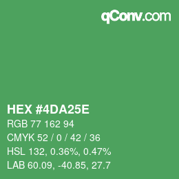 Color code: HEX #4DA25E | qconv.com