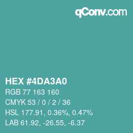 颜色代码: HEX #4DA3A0 | qconv.com
