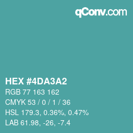Color code: HEX #4DA3A2 | qconv.com