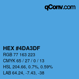 Color code: HEX #4DA3DF | qconv.com