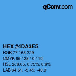 Farbcode: HEX #4DA3E5 | qconv.com