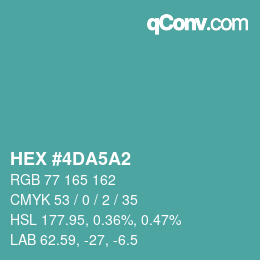 Color code: HEX #4DA5A2 | qconv.com
