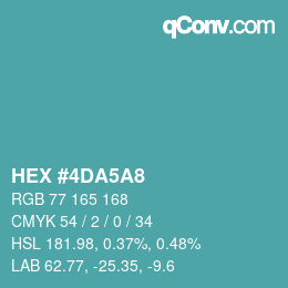 颜色代码: HEX #4DA5A8 | qconv.com