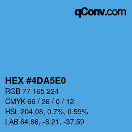 Color code: HEX #4DA5E0 | qconv.com