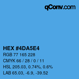 カラーコード: HEX #4DA5E4 | qconv.com