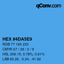 カラーコード: HEX #4DA5E9 | qconv.com