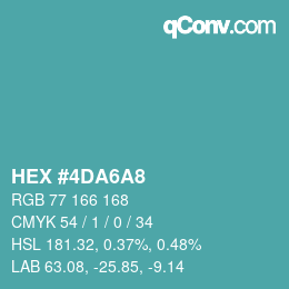 颜色代码: HEX #4DA6A8 | qconv.com