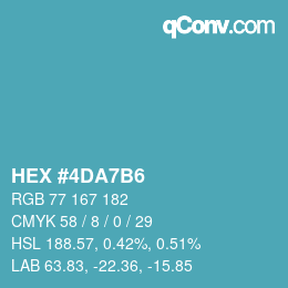 Color code: HEX #4DA7B6 | qconv.com