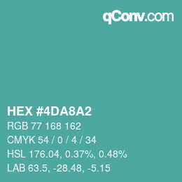 カラーコード: HEX #4DA8A2 | qconv.com