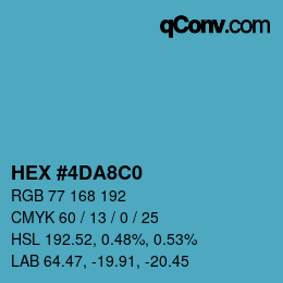 カラーコード: HEX #4DA8C0 | qconv.com