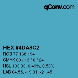颜色代码: HEX #4DA8C2 | qconv.com