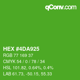 Código de color: HEX #4DA925 | qconv.com