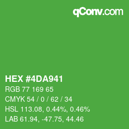 Color code: HEX #4DA941 | qconv.com