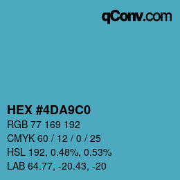 Color code: HEX #4DA9C0 | qconv.com