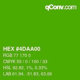 カラーコード: HEX #4DAA00 | qconv.com