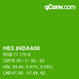 Color code: HEX #4DAA08 | qconv.com