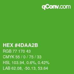 Color code: HEX #4DAA2B | qconv.com