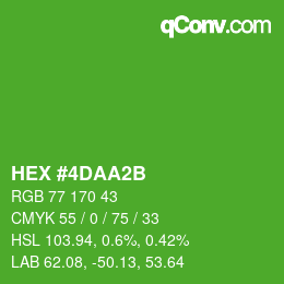 カラーコード: HEX #4DAA2B | qconv.com