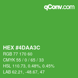 Color code: HEX #4DAA3C | qconv.com