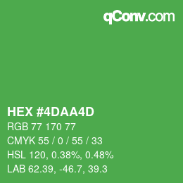 颜色代码: HEX #4DAA4D | qconv.com