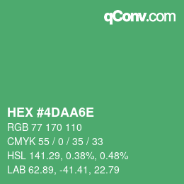 Color code: HEX #4DAA6E | qconv.com
