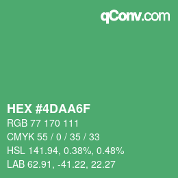 Color code: HEX #4DAA6F | qconv.com