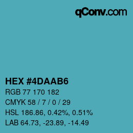 カラーコード: HEX #4DAAB6 | qconv.com