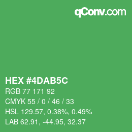 カラーコード: HEX #4DAB5C | qconv.com