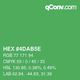 カラーコード: HEX #4DAB5E | qconv.com