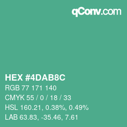 Color code: HEX #4DAB8C | qconv.com