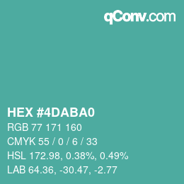 カラーコード: HEX #4DABA0 | qconv.com