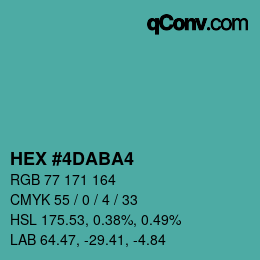Color code: HEX #4DABA4 | qconv.com