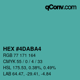 Color code: HEX #4DABA4 | qconv.com