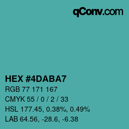 Color code: HEX #4DABA7 | qconv.com