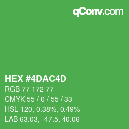 カラーコード: HEX #4DAC4D | qconv.com