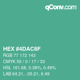カラーコード: HEX #4DAC8F | qconv.com
