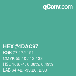 Color code: HEX #4DAC97 | qconv.com