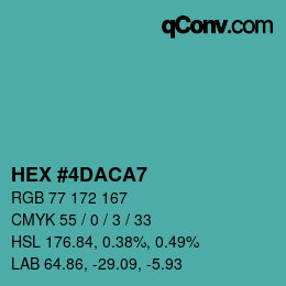 Color code: HEX #4DACA7 | qconv.com