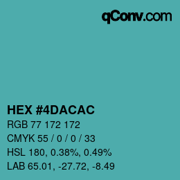 Color code: HEX #4DACAC | qconv.com