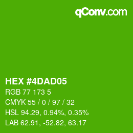 カラーコード: HEX #4DAD05 | qconv.com