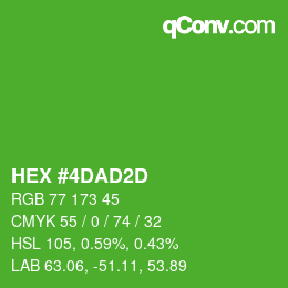 Color code: HEX #4DAD2D | qconv.com