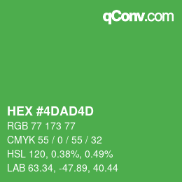 Color code: HEX #4DAD4D | qconv.com