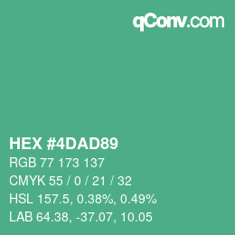 Color code: HEX #4DAD89 | qconv.com