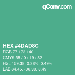 Color code: HEX #4DAD8C | qconv.com