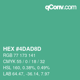 颜色代码: HEX #4DAD8D | qconv.com