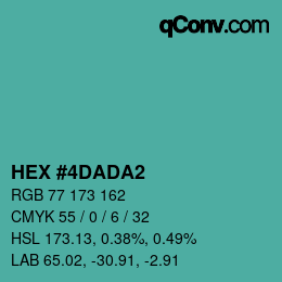 颜色代码: HEX #4DADA2 | qconv.com