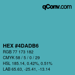 カラーコード: HEX #4DADB6 | qconv.com