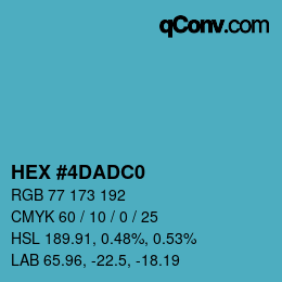 カラーコード: HEX #4DADC0 | qconv.com