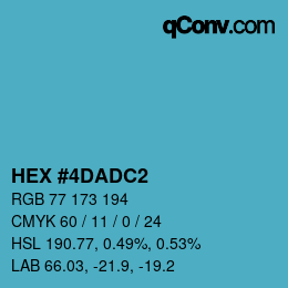 颜色代码: HEX #4DADC2 | qconv.com